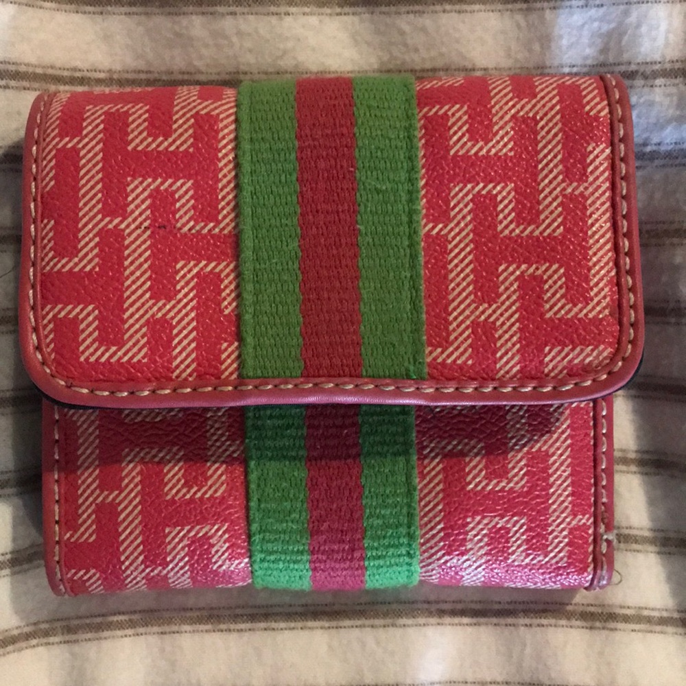 Pink & green preppy wallet